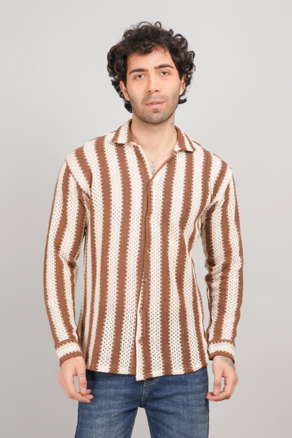 Men's Full Sleeves Funky Net Shirt