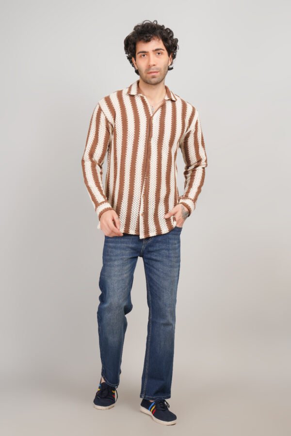 Men's Full Sleeves Funky Net Shirt - Image 4