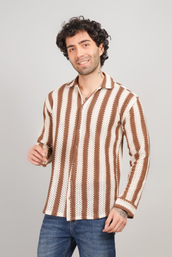 Men's Full Sleeves Funky Net Shirt - Image 3