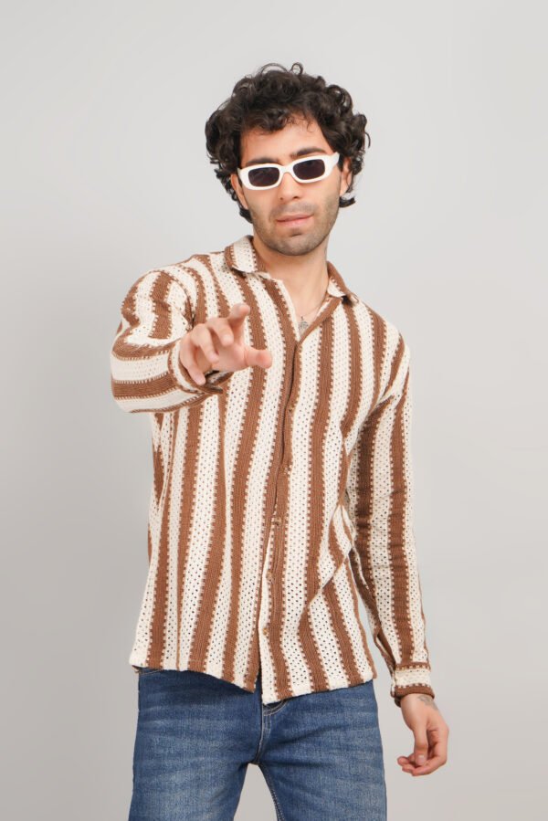 Men's Full Sleeves Funky Net Shirt - Image 2