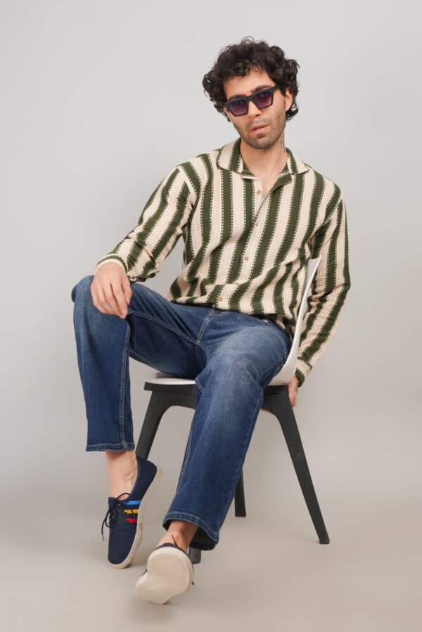 Men's Full Sleeves Funky Net Shirt - Image 3