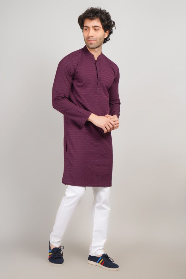Men's Premium Cotton Blend Kadhai Kurta | Ethnic Wear | Traditional Indian Festive Kurta - Image 2