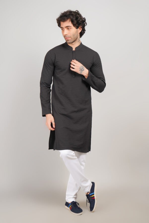 Men's Premium Cotton Blend Kadhai Kurta | Ethnic Wear | Traditional Indian Festive Kurta - Image 3