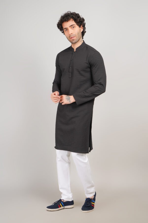 Men's Premium Cotton Blend Kadhai Kurta | Ethnic Wear | Traditional Indian Festive Kurta - Image 2
