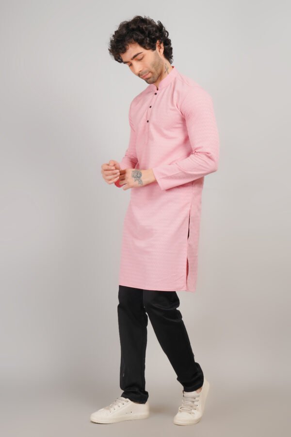 Men's Premium Cotton Blend Kadhai Kurta | Ethnic Wear | Traditional Indian Festive Kurta - Image 2