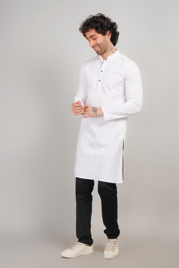Men's Premium Cotton Blend Kadhai Kurta | Ethnic Wear | Traditional Indian Festive Kurta - Image 2