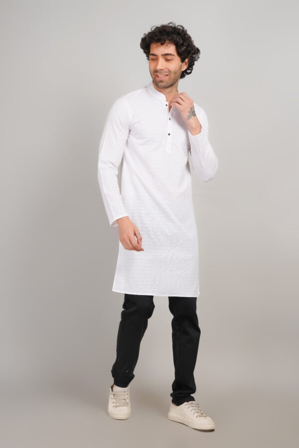 Men's Premium Cotton Blend Kadhai Kurta | Ethnic Wear | Traditional Indian Festive Kurta - Image 3