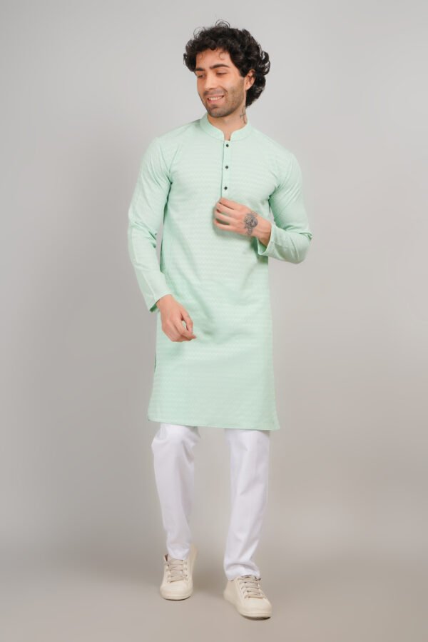 Men's Premium Cotton Blend Kadhai Kurta | Ethnic Wear | Traditional Indian Festive Kurta - Image 2
