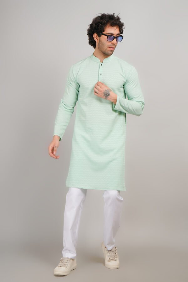 Men's Premium Cotton Blend Kadhai Kurta | Ethnic Wear | Traditional Indian Festive Kurta - Image 4