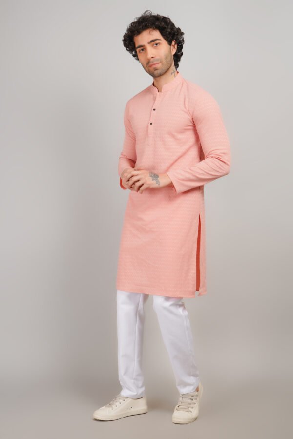Men's Premium Cotton Blend Kadhai Kurta | Ethnic Wear | Traditional Indian Festive Kurta - Image 4