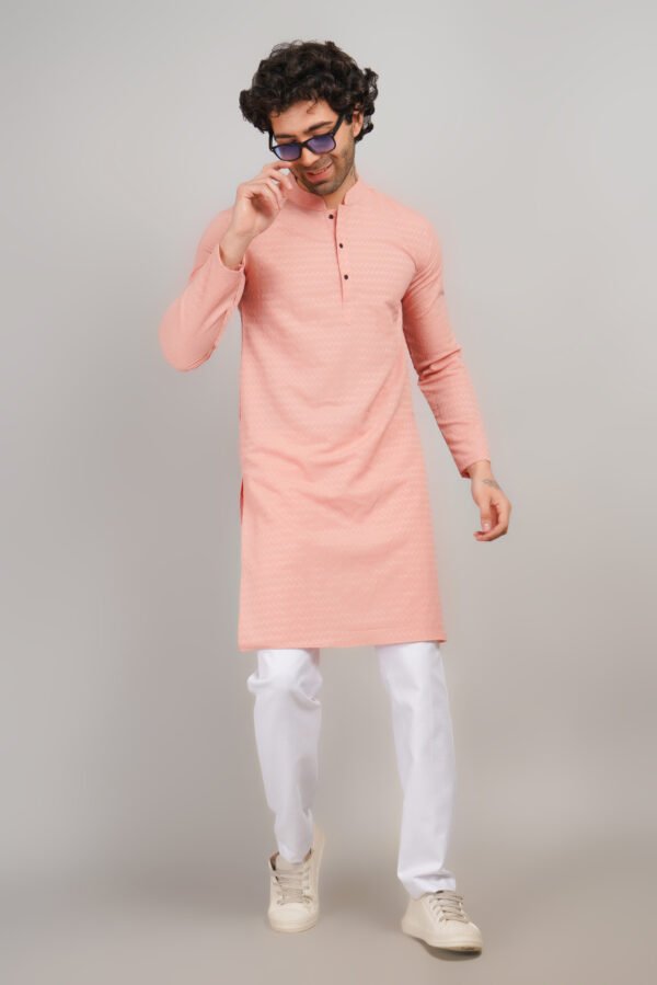 Men's Premium Cotton Blend Kadhai Kurta | Ethnic Wear | Traditional Indian Festive Kurta - Image 2