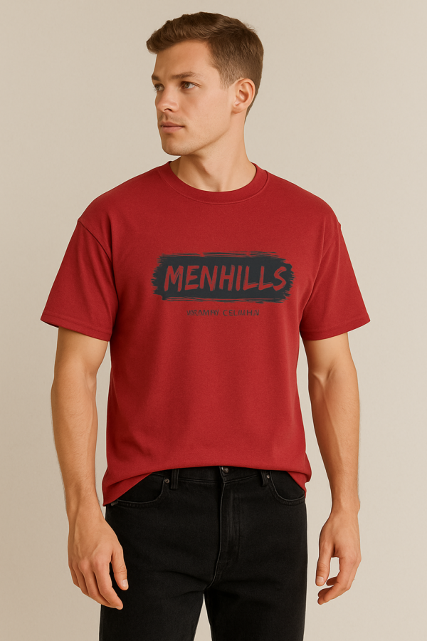 Menhills,Down Shoulder Printed Tshirt