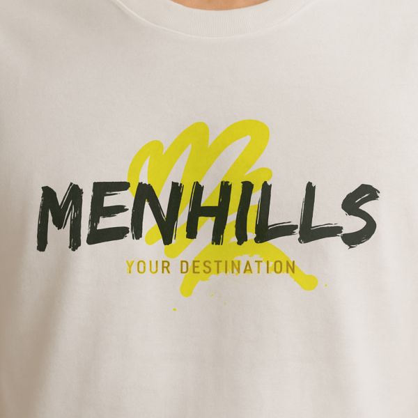 Menhills,Down Shoulder Printed Tshirt - Image 2