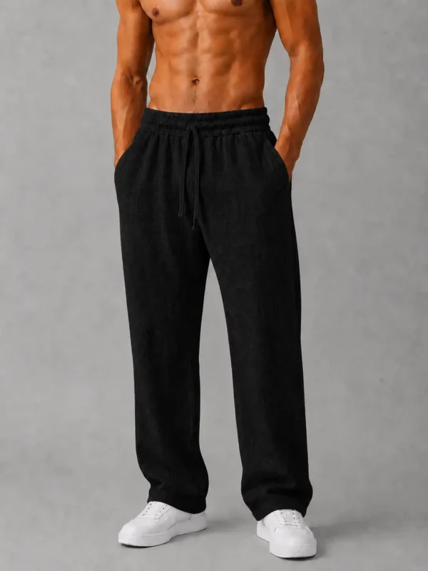 Black Linen Comfort-Fit Pants