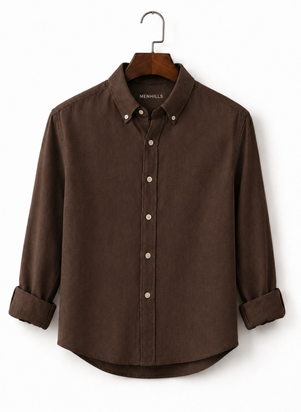 Linen Brown Shirt - Premium Comfort Fit