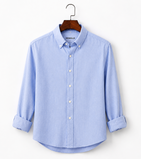 Linen Sky Blue Shirt - Premium Comfort Fit